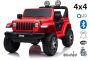 RIRICAR Elektroauto für Kinder 12V Jeep Wrangler, rot, kinder elektroauto 2 sitzer mit 2,4-GHz-Fernbedienung, Radio mit Bluetooth- und USB-Eingang, Eva-Räder, elektrofahrzeug kinder ab 3-8 jahre