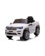 Kinder Elektroauto 12V Jeep Grand Cherokee, Weiss, Ledersitz, 2 x 35W Motor, Elektroauto für kinder mit 2,4 GHz Fernbedienung, MP3/USB/AUX Eingang, Elektrofahrzeuge für kinder ab 3 bis 7 jahre