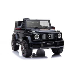 Elektroauto kinder Mercedes G Neu, Schwarz, Originallizenz, Batteriebetrieben, Türen öffnen, Einzelsitz, 2x Motor, 12 V Batterie, 2,4 GHz Fernbedienung, Hinterradfederung, Sanfter Start