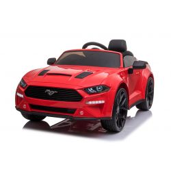 Drift Elektroauto Ford Mustang 24V, rot, glatte Drift-Räder, 2 x 25 000 RPM Motoren, Drift-Modus bei 13 km/h, 24V-Batterie, LED-Leuchten, vordere EVA-Räder, 2,4-GHz-Fernbedienung, weicher PU-Sitz, ORIGINAL Lizenz 