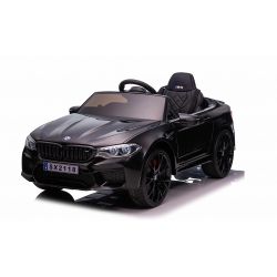 Kinder-Elektroauto BMW M5, schwarz, Originallizenz, 24V Batterie, mit öffnenden Türen, 2,4-GHz-Fernbedienung, weiche EVA-Räder, LED-Leuchten, Sanftanlauf, MP3-Player mit USB-Eingang