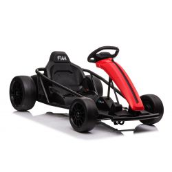 Driftkart DRIFT-CAR 24V, rot, glatte Drifträder, 2 x 350W Motor, Driftmodus bei 13 km / h, 24V Batterie, solide Konstruktion
