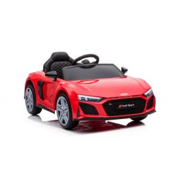 Kinder-Elektroauto Audi R8 Spyder - NEUER Typ, Rot, Originallizenz, Batteriebetrieben, Öffnende Türen, Kunststoffsitz, 2x 25W Motor, 12V Batterie, 2,4 Ghz Fernbedienung, Sanftanlauf, MP3-Spieler