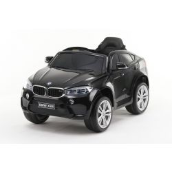 Electric Ride on Car BMW X6M NEU - Einzelsitz, Schwarz, Originallizenz, Batteriebetrieben, Türen öffnen, Kunstledersitz, 2x Motor, 12-V-Batterie, 2,4-GHz-Fernbedienung, weiche EVA-Räder, Sanfter Start