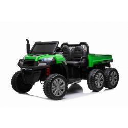 Farm Elektroauto Kinder RIDER 6X6 mit Vierradantrieb, 4 X 35W, 2x12V Batterie, EVA-Räder, Federachsen, 2,4 GHz Fernbedienung, Zweisitzer, MP3-Player mit USB/SD-Eingang, Bluetooth 