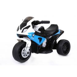 Kinder Electromotorrad BMW S 1000 RR Elektro Dreirad, Batteriebetriebenes Motorrad, 3 Räder, lizenziert, 1x Motor, 6V Batterie, Blau
