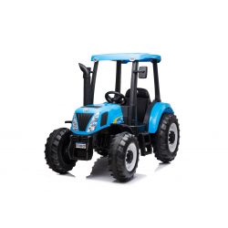 Elektrischer Traktor NEW HOLLAND-T7 12V, blau, Einsitzer, Ledersitz, MP3-Player mit USB-Eingang, Heckantrieb, 2 x 35W-Motor, EVA-Räder, 2,4 GHz Fernbedienung, Originallizenz