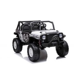 Kinder-Elektroauto Raptor XXL 24V, weiß, 4 x 50W Motoren, EVA-Räder, elektrische Bremse, Doppelsitze aus Kunstleder, Aufhängungsachsen, MP3-Player, USB, AUX-Eingang, LED-Leuchten