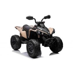 Can-am Renegade elektrisches Ride-on-Quad, Khaki, Einsitzer, Vorder- und Hinterradfederung, LED-Leuchten, 12-V-Batterie, 2 x 35-W-Motoren, weiche EVA-Räder, MP3-Player mit USB/AUX-Eingang, lizenziert