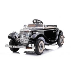  Kinder-Elektroauto Mercedes-Benz 540K, schwarz, lokale elterliche Kontrolle per Lenkrad, 2,4-GHz Fernbedienung, 12V14AH Batterie, 4x Motor, Kunstledersitz, EVA-Räder, Bluetooth, USB, Hinterradaufhängung