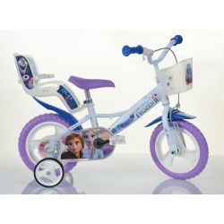 DINO Bikes - Kids bike 12 "124RLFZ3 with seat and basket doll - Frozen 2 2019
