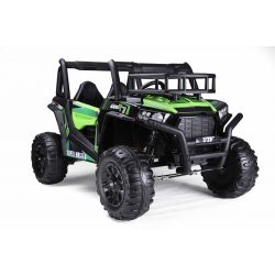 RIRICAR Elektroauto für kinder 24V UTV, grün, kinder elektroauto 2 sitzer mit 2,4 GHz Ferbedienung, 2 x 200 W Motor, Eva-Räder, gepolsterter Sitz, USB, SD-Karte, elektrofahrzeug kinder ab 3-8 jahre