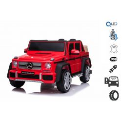 Elektroauto für Kinder Mercedes G650 MAYBACH, Rot, Originallizenz, 12 V batteriebetrieben, Türen öffnen, 2 x 25 W Motor, 2,4 GHz Fernbedienung, weiche EVA-Räder, Federung, Sanftanlauf, MP3-Player mit USB / SD-Eingang
