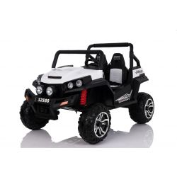 Electric Ride-On Toy Car RSX White - 2.4Ghz, 24V, 4 X MOTOR, remote control, two-seats in leather, Soft EVA wheels, FM Radio, Bluetooth
