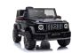 Kinder elektroauto 12V Mercedes G classe Neu, Schwarz, Originallizenz, Batteriebetrieben, Türen öffnen, Einzelsitz, 2x Motor, 12 V Batterie, 2,4 GHz Fernbedienung, Hinterradfederung, Sanfter Start