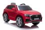 Elektrische Spielzeug Auto Audi Q8, Rot, original lizenziert, Kunstledersitz, öffnende Türen, 2 x 25 W Motor, 12 V Batterie, 2,4 GHz Fernbedienung, weiche EVA-Räder, LED-Leuchten, sanfter Start, ORIGINAL-Lizenz