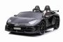  Elektroauto für Kinder Lamborghini Aventador 12V für zwei Benutzer, schwarz, vertikal öffnende Türen, 2 x 12V Motor, 12V Batterie, 2,4 GHz Fernbedienung, weiche EVA-Räder, Federung, Sanftanlauf, MP3-Player mit USB, Original lizenziert
