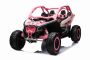 Elektro Kinderauto Can-am Maverick, Rosa, Zweisitzer, Hinterradfederung, 2,4-GHz-Fernbedienung, tragbarer Akku, 4 x 35-W-Motoren, EVA-Räder, verstellbarer Fahrersitz, MP3-Player mit USB/SD-Eingang, lizenziert