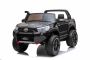 Elektroauto für Kinder Toyota Hilux, Schwarz, EVA-Räder, qualitätsvolle Federung, LED-Leuchten, kunstleder Doppelsitz, 2.4 GHz Fernsteuerung, mit Schlüsselzündung, 4 x MOTOR, 2 x 12 V/10 Ah-Batterie, USB, SD-Karte, Bluetooth, ORIGINAL Lizenz 