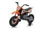 Elektromotorrad für Kinder MOTOCROSS, Orange, 12-V-Batterie, weiche EVA-Räder, Ledersitz, 2 x 25-W-Motor, Federung, Metallrahmen, MP3-Player mit Bluetooth, Hilfsräder