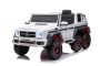 Elektro-Rutschauto Mercedes-Benz G63 AMG 6X6, Einsitzer, Weiß, 6 Räder mit Einzelradaufhängung, Antrieb 2 x 45-W-Motoren, 12V10AH-Batterie, Kunststoffräder und -sitz, Fernbedienung, lizenziert