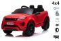 Elektroauto für Kinder Range Rover EVOQUE, Einsitzer, rot, Kunstledersitz, MP3-Player mit USB-Eingang, 4x4-Antrieb, 12V10Ah-Batterie, EVA-Räder, Hinterradaufhängung, Schlüsselstart, 2,4-GHz-Bluetooth-Fernbedienung, lizenziert