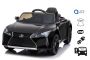 Elektroauto für Kinder Lexus LC500, schwarz, original lizenziert, 12V batteriebetrieben, vertikal öffnende Türen, 2x Motor, 2,4 GHz Fernbedienung, Federung, Laufruhe
