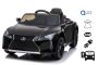 Elektroauto für Kinder Lexus LC500, schwarz, original lizenziert, 12V batteriebetrieben, vertikal öffnende Türen, 2x Motor, 2,4 GHz Fernbedienung, Federung, Laufruhe